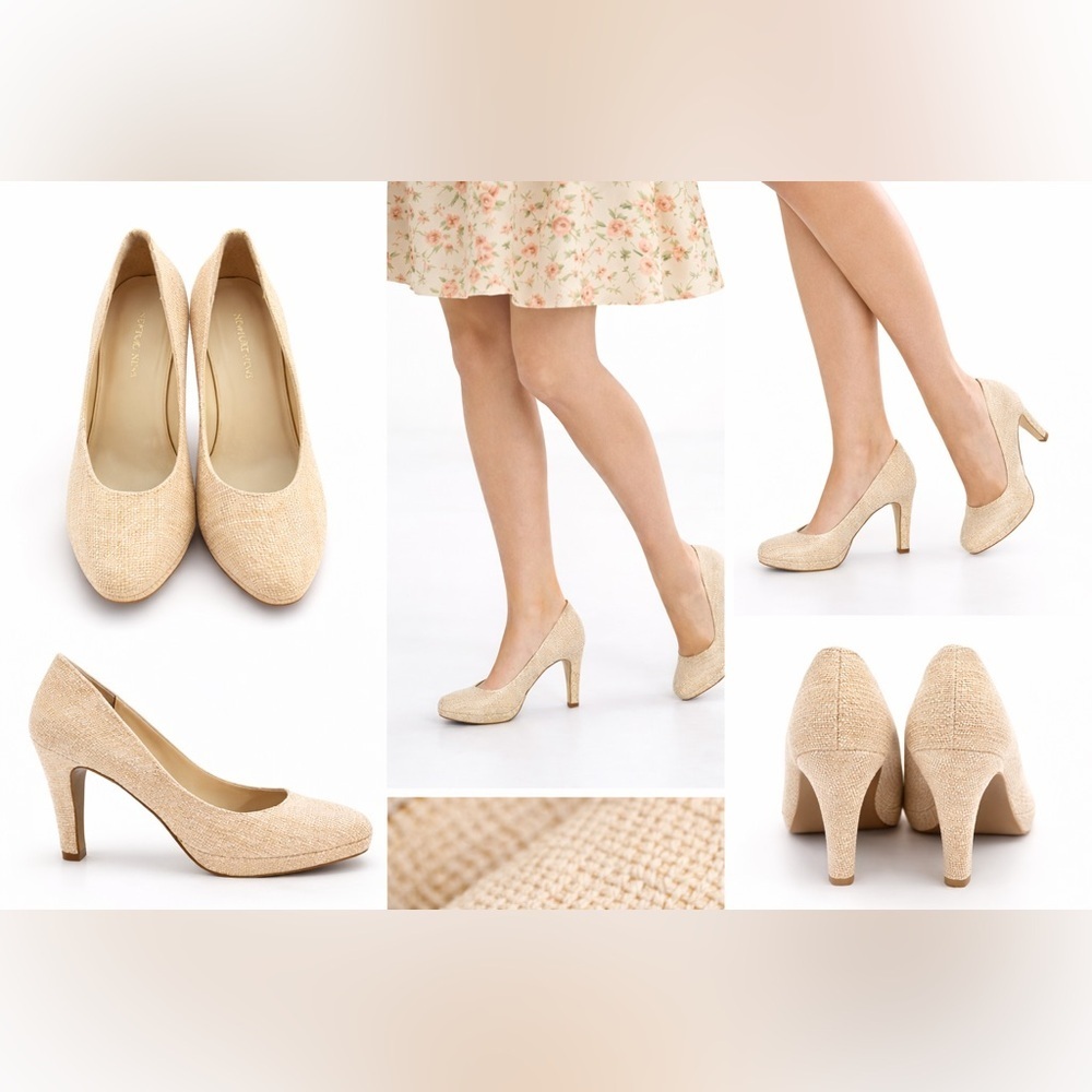 Newport News Straw Platform Pumps High Heels 10 Vintage